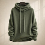 Dama Washington Ines women's oversized hoodie sweater sage green knit - front view