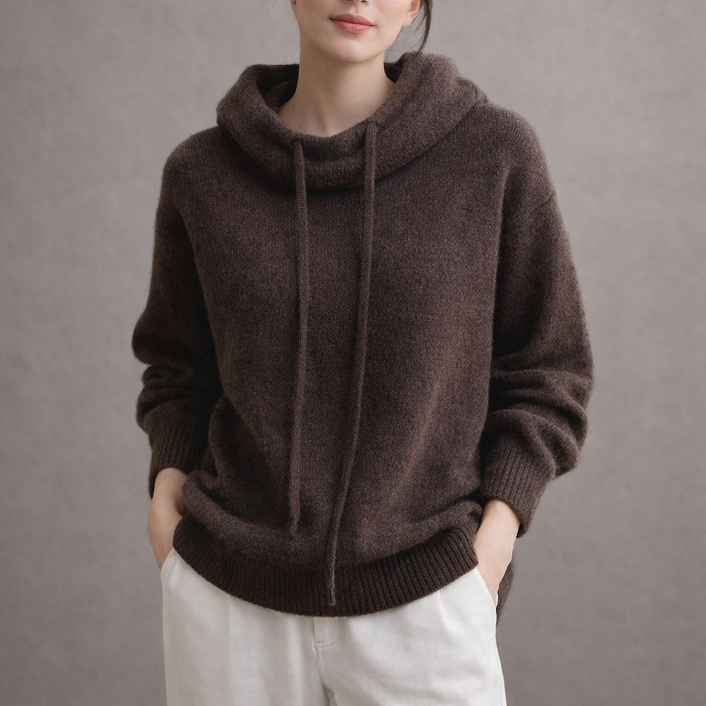Ines | Women's Oversized Hoodie Sweater Sage Green Knit