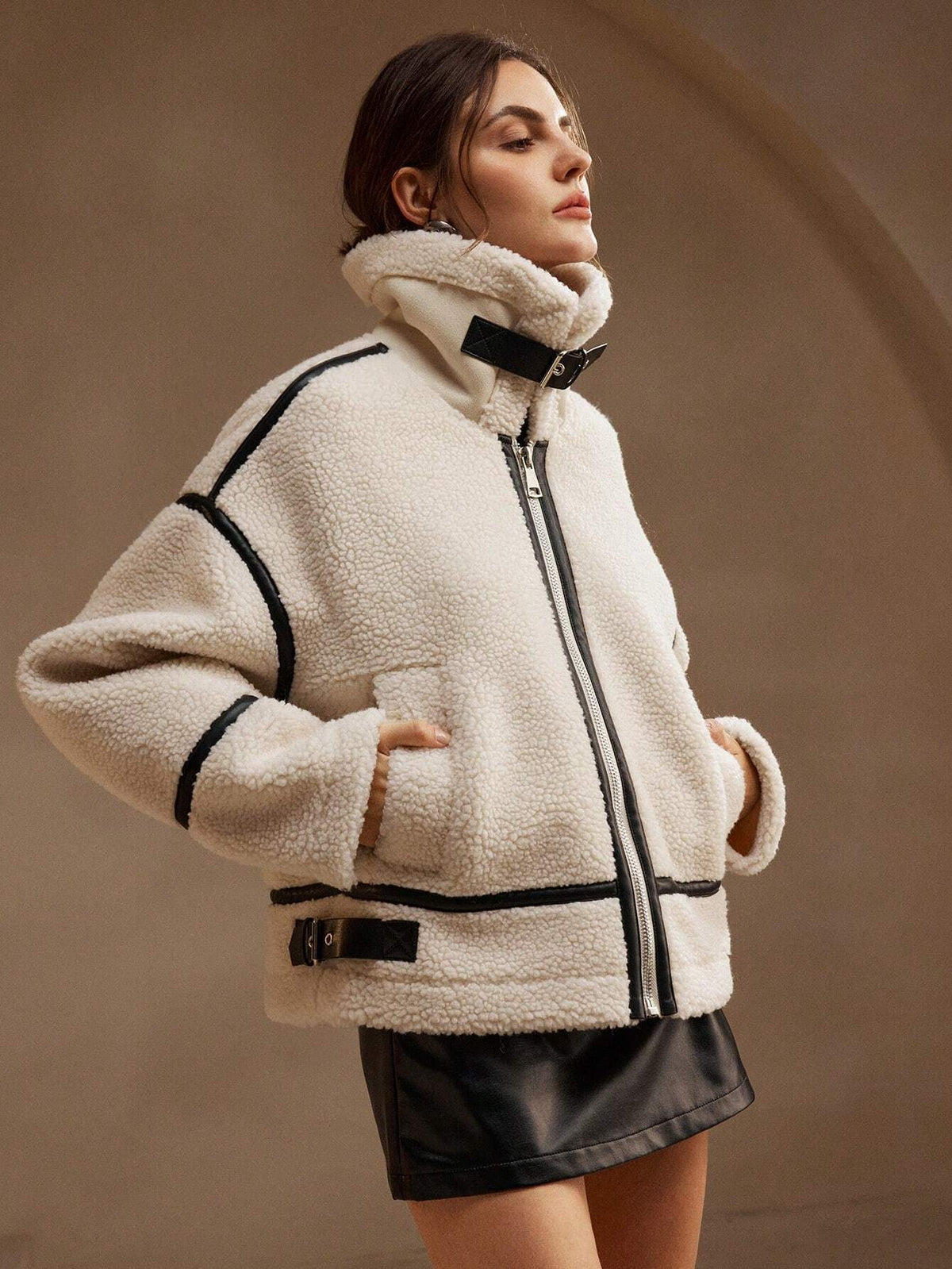 Dama Washington Harriet teddy/sherpa coat - view 2