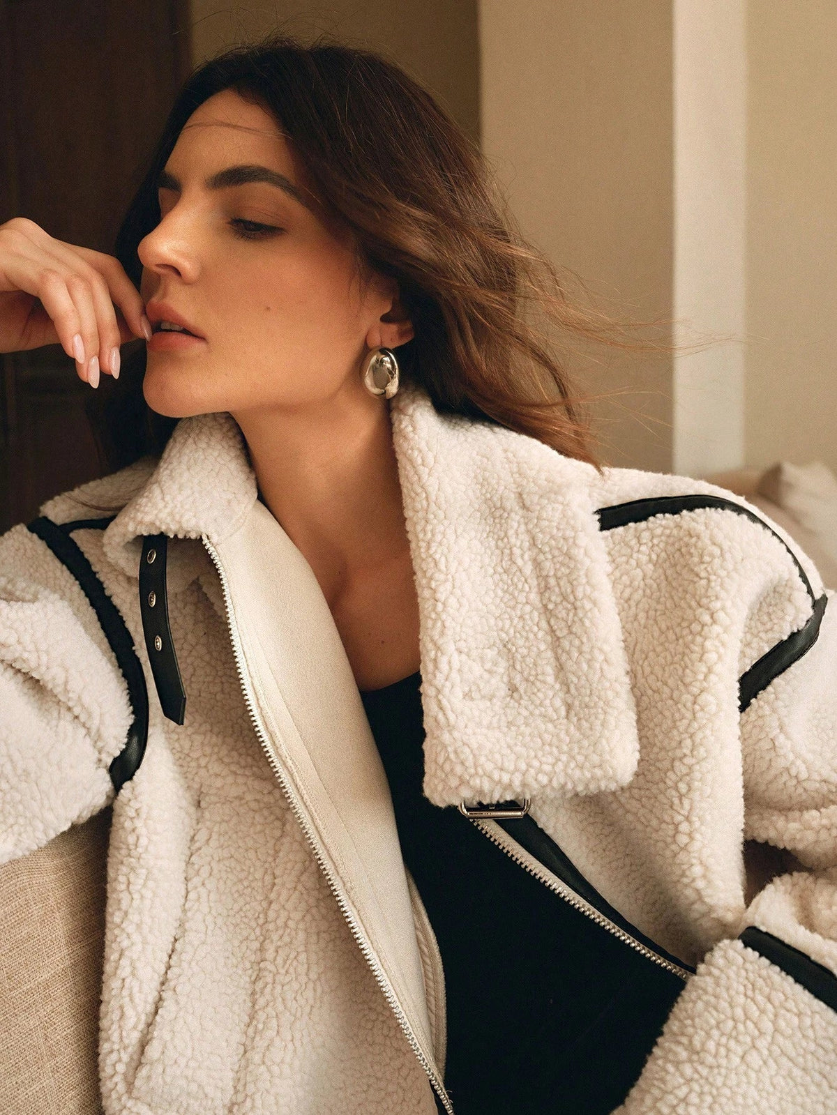 Dama Washington Harriet teddy/sherpa coat - view 6