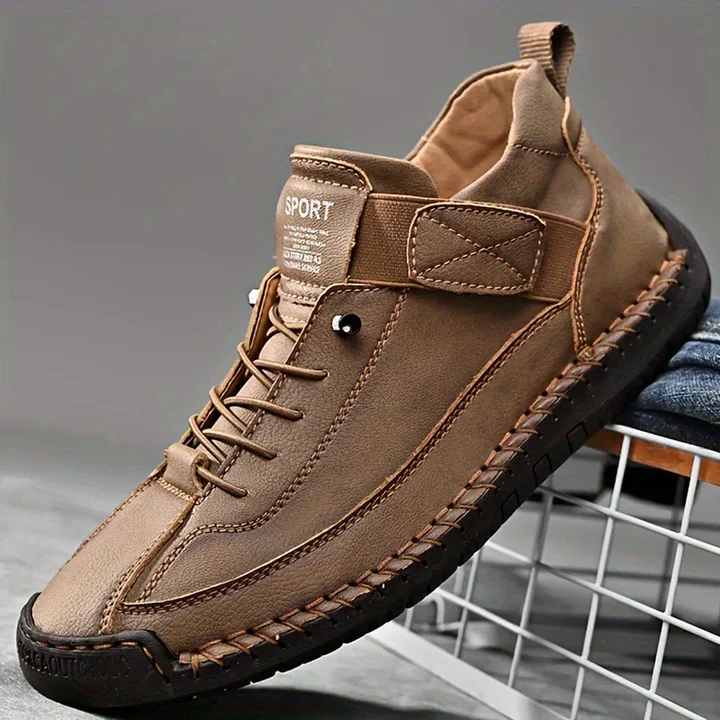 Faye | Women's Leather Walking Sneakers Black Lace Up