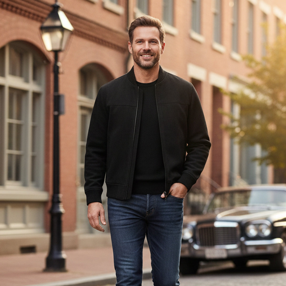 Wyatt | Men's Casual Zip Up Jacket Beige