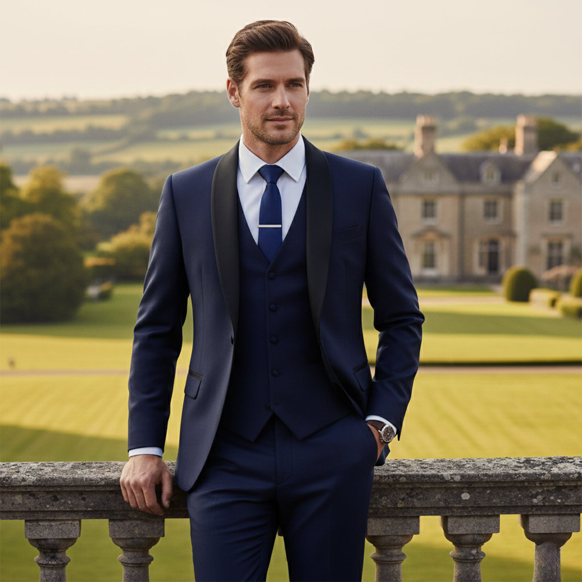 Wyatt | Men's Black Formal Suit Three Piece Tuxedo