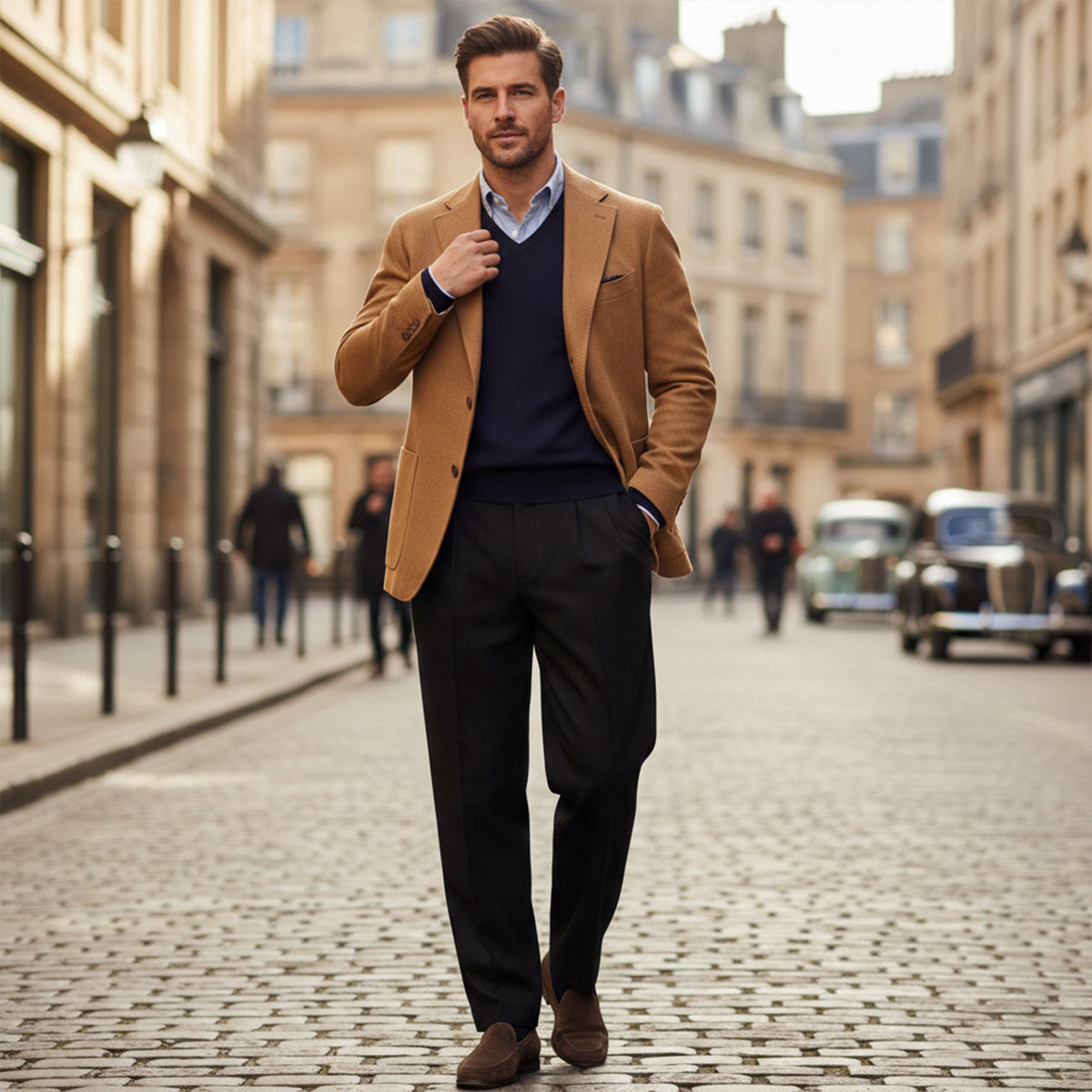 Sage | Men's Pleated Dress Pants Black