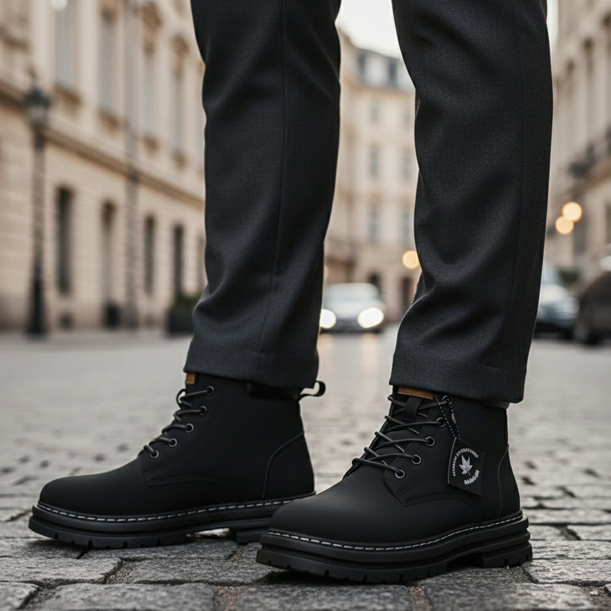 Beau | Men's Lace Up Work Boot Tan Platform Sole