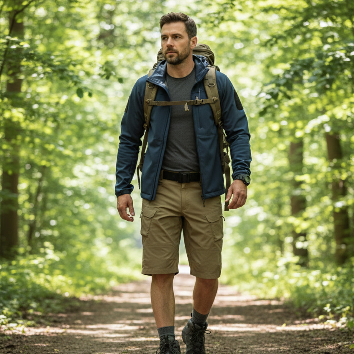 Sage | Men's Cargo Shorts Olive Khaki Utility Belt