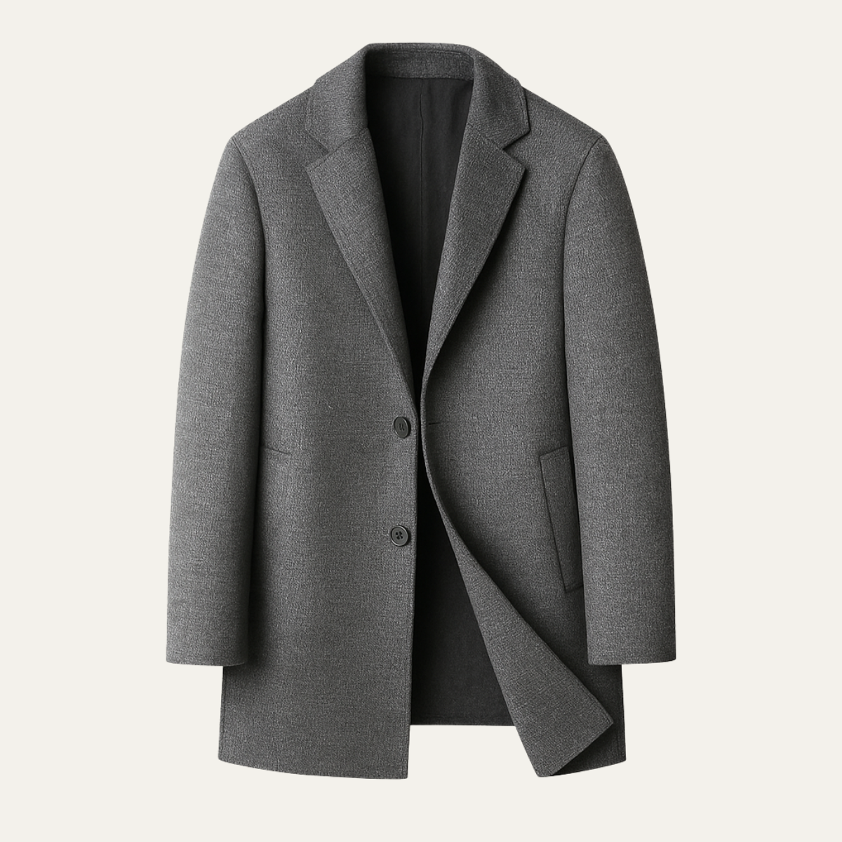 Otto | Men's Wool Overcoat Gray Button Front