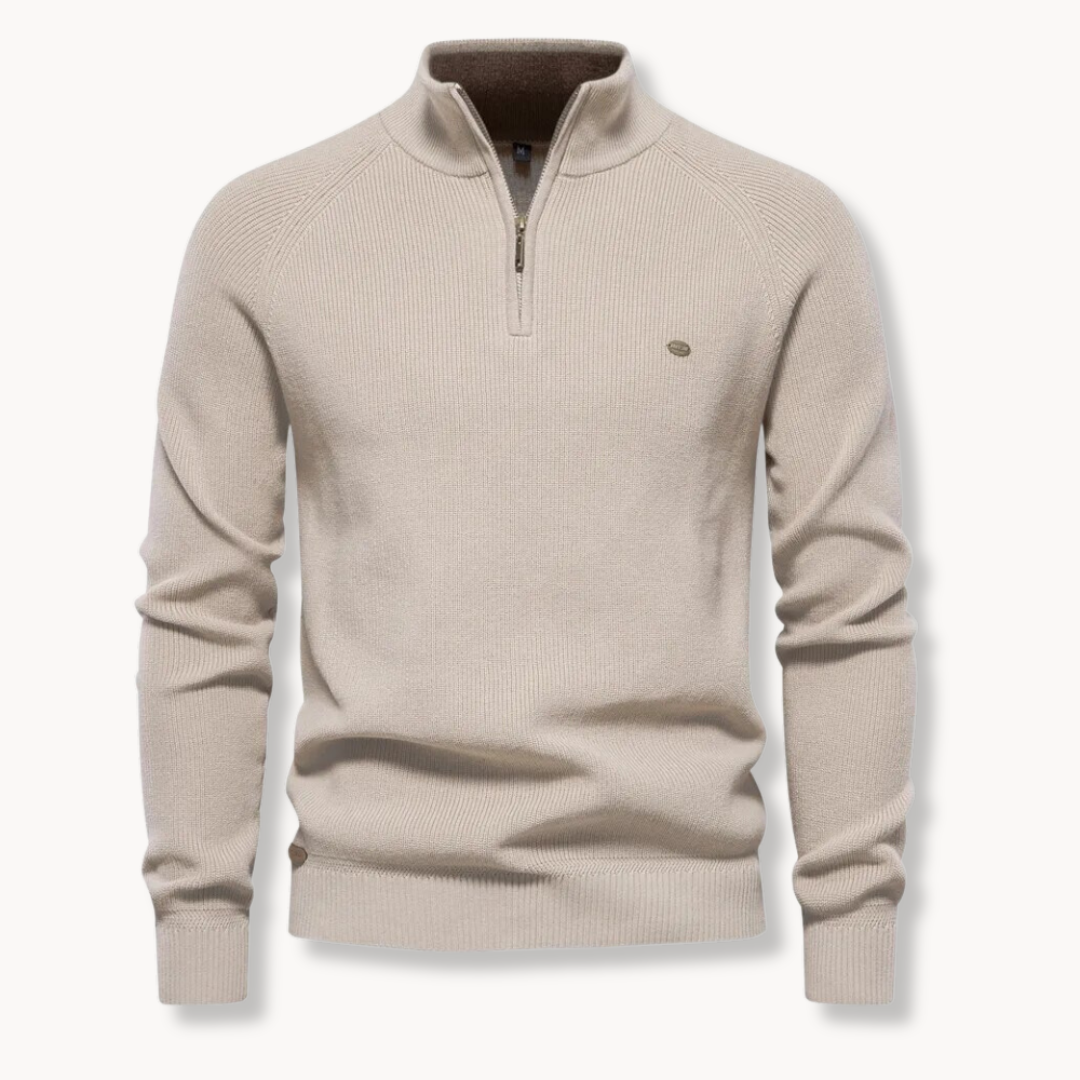 Dama Washington Merrick men's quarter zip ribbed knit sweater - view 3