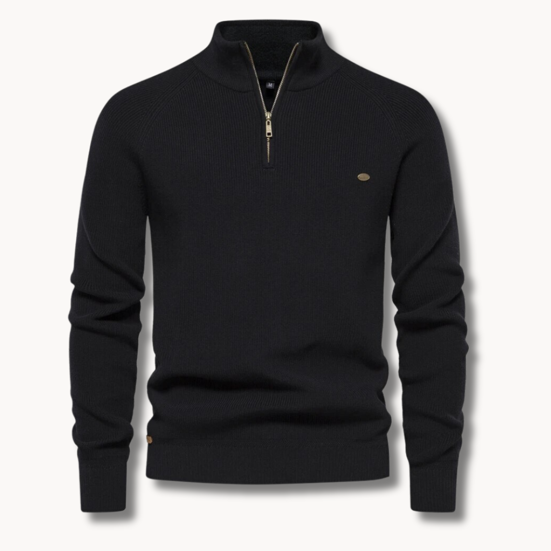 Dama Washington Merrick men's quarter zip ribbed knit sweater - view 2
