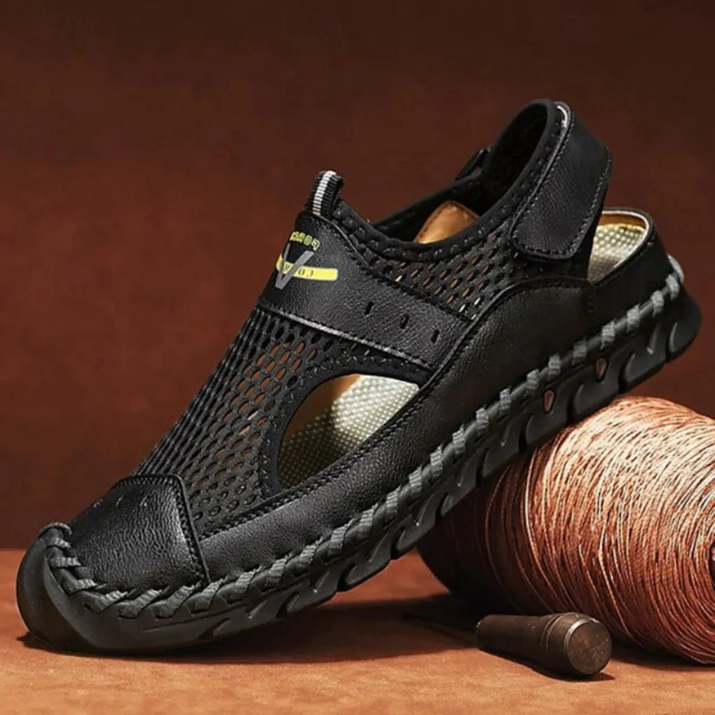 Rowan | Men's Leather Comfort Sandals Tan Brown