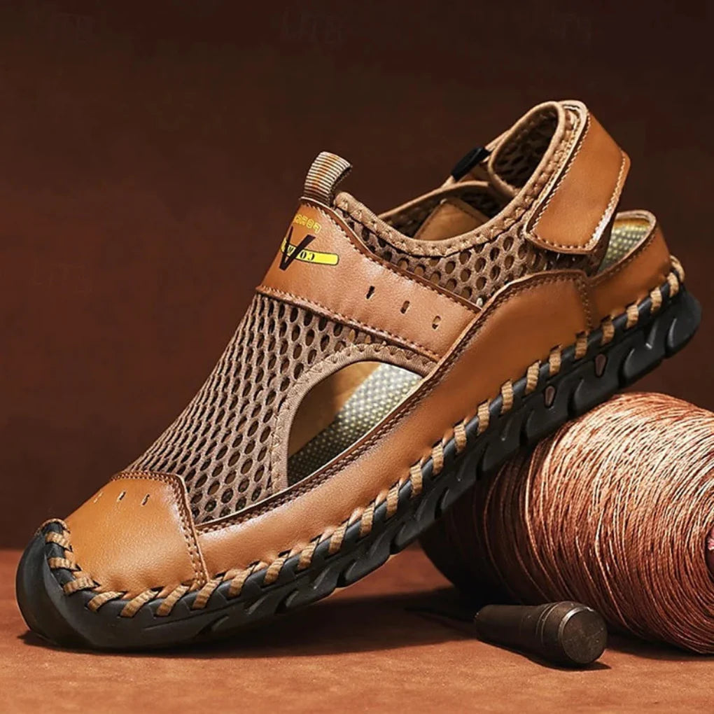 Rowan | Men's Leather Comfort Sandals Tan Brown