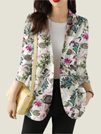 Dama Washington Greta women's floral print blazer navy white long sleeve - view 5