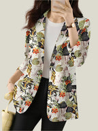 Dama Washington Greta women's floral print blazer navy white long sleeve - view 4