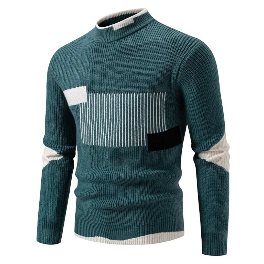 Voss | Men's Crew Neck Sweater Cream Color Block