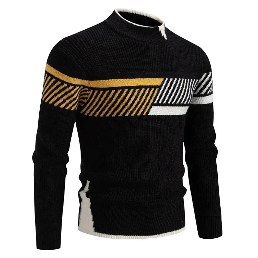 Voss | Men's Crew Neck Sweater Cream Color Block