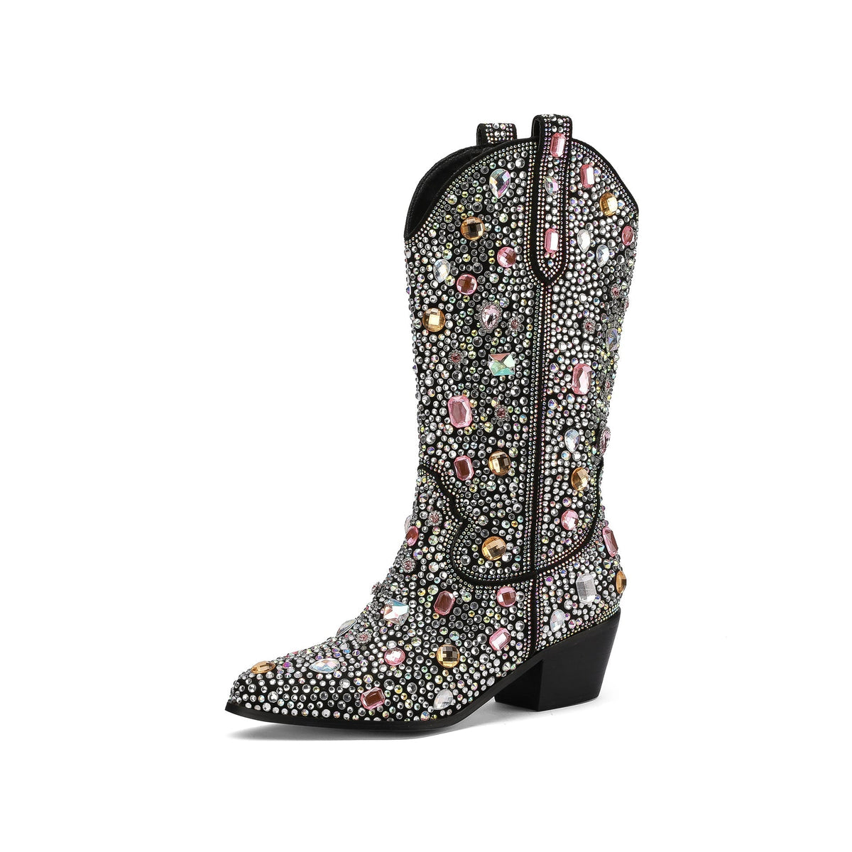 Dama Washington Simonetta rhinestone mid calf cowboy boots - view 2