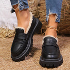 Dama Washington Aria women's sherpa lined loafers black chain detail - view 3
