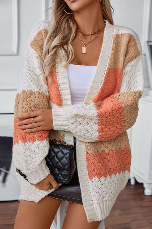 Dama Washington Severine oversized long sleeve striped cardigan - front view