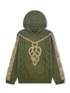 Dama Washington Elodie women's cable knit hoodie black gold detail - view 6