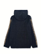 Dama Washington Elodie women's cable knit hoodie black gold detail - view 9