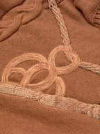 Dama Washington Elodie women's cable knit hoodie black gold detail - view 14
