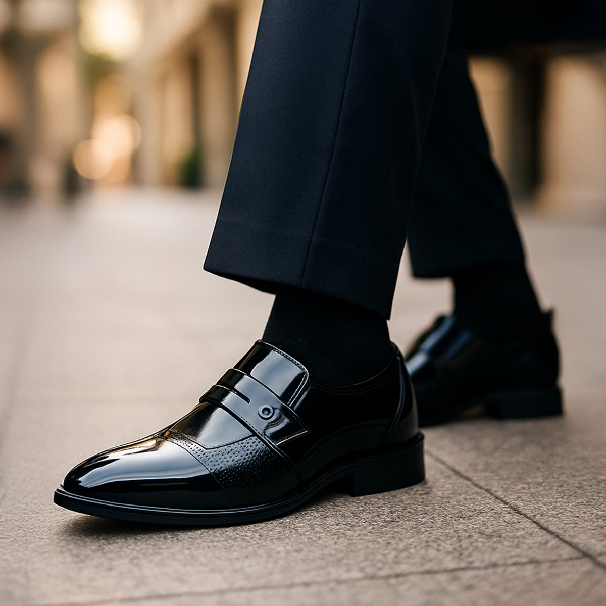 Jude | Men's Patent Leather Loafer Black Formal Dress Shoe