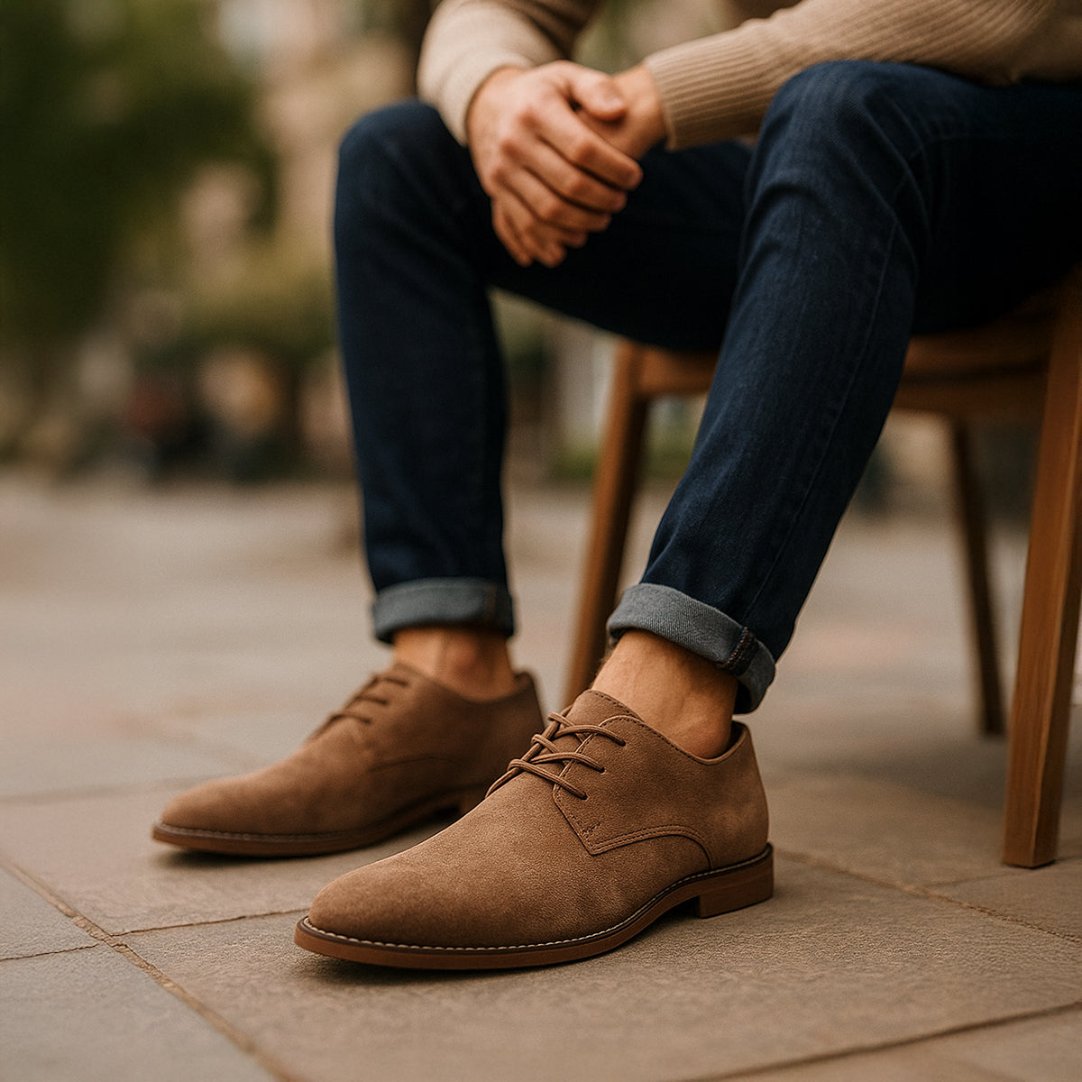 Axel | Men's Suede Oxford Shoe Brown Lace Up
