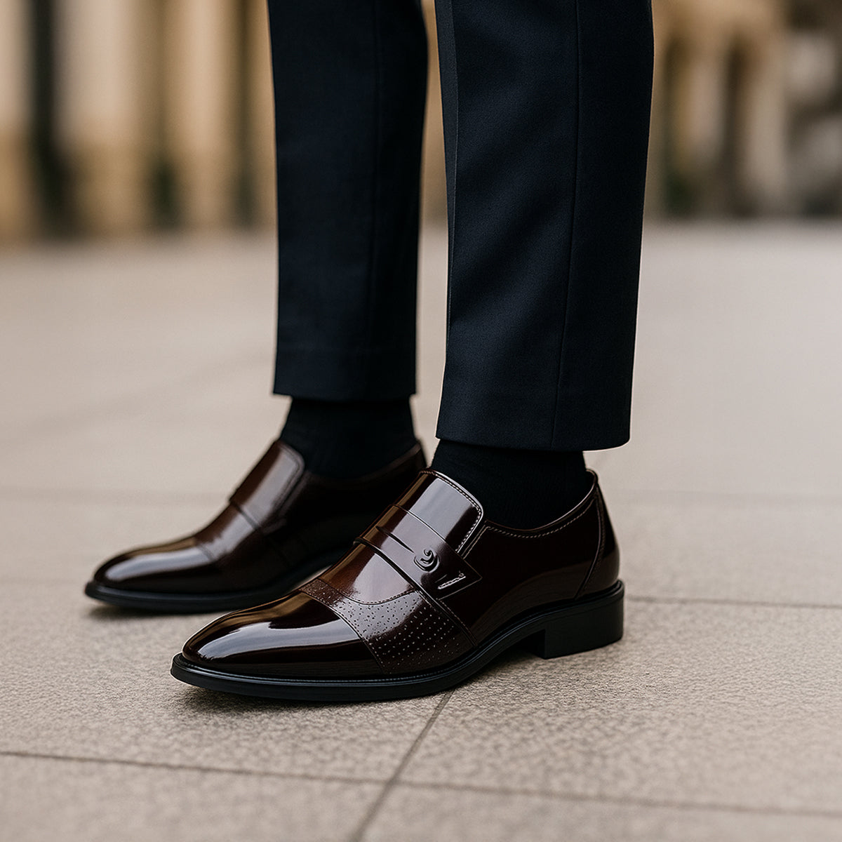 Jude | Men's Patent Leather Loafer Black Formal Dress Shoe