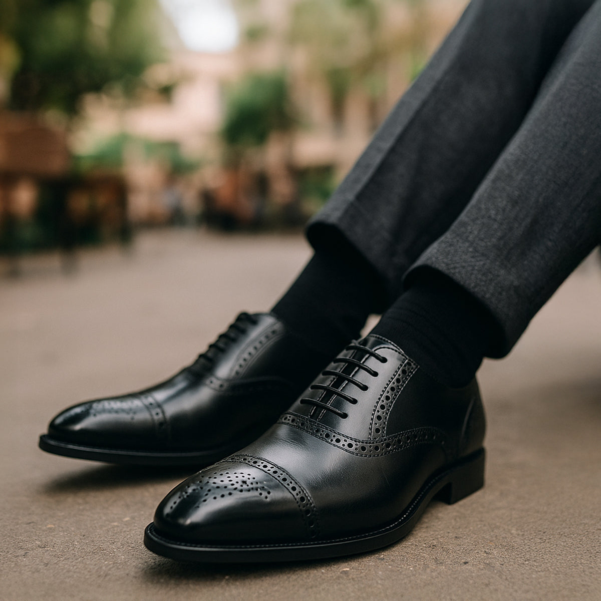 Luca | Men's Brown Leather Oxford Brogue Dress Shoes