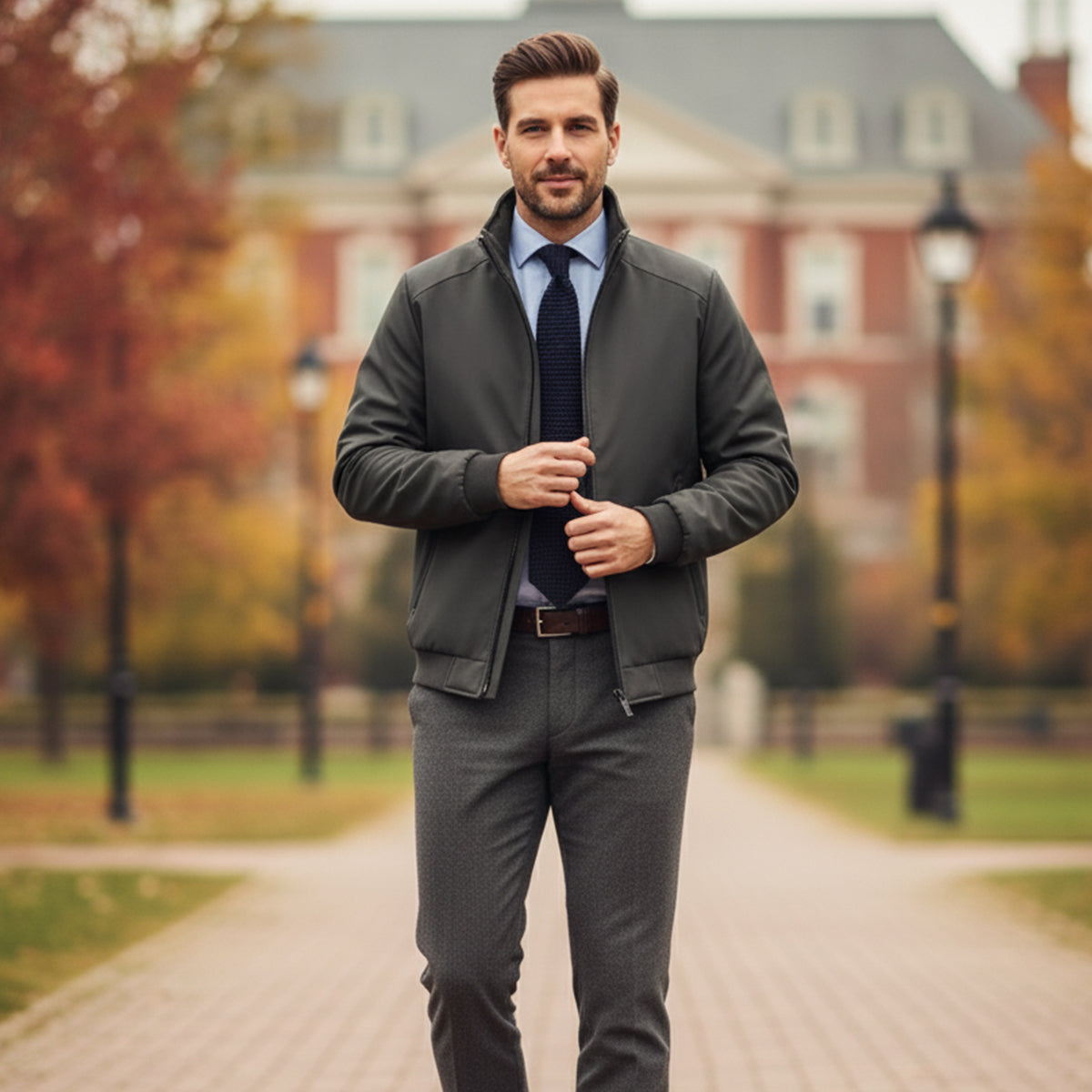 Vance | Men's Fleece Lined Winter Jacket Navy Waterproof