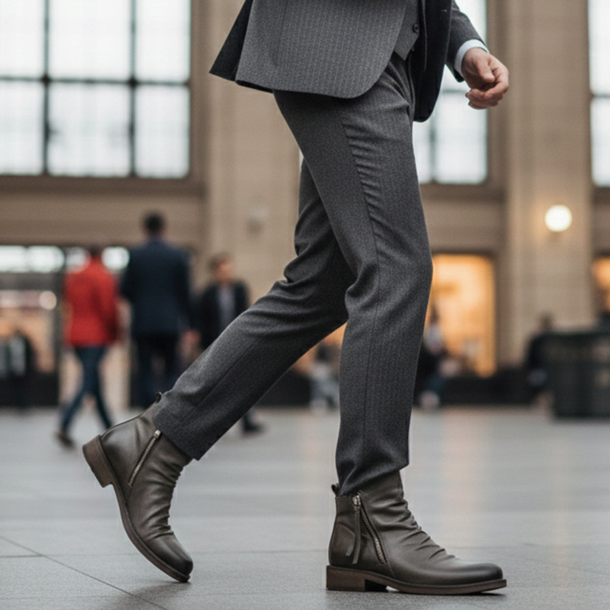 Bram | Men's Leather Chelsea Boot Black Side Zip