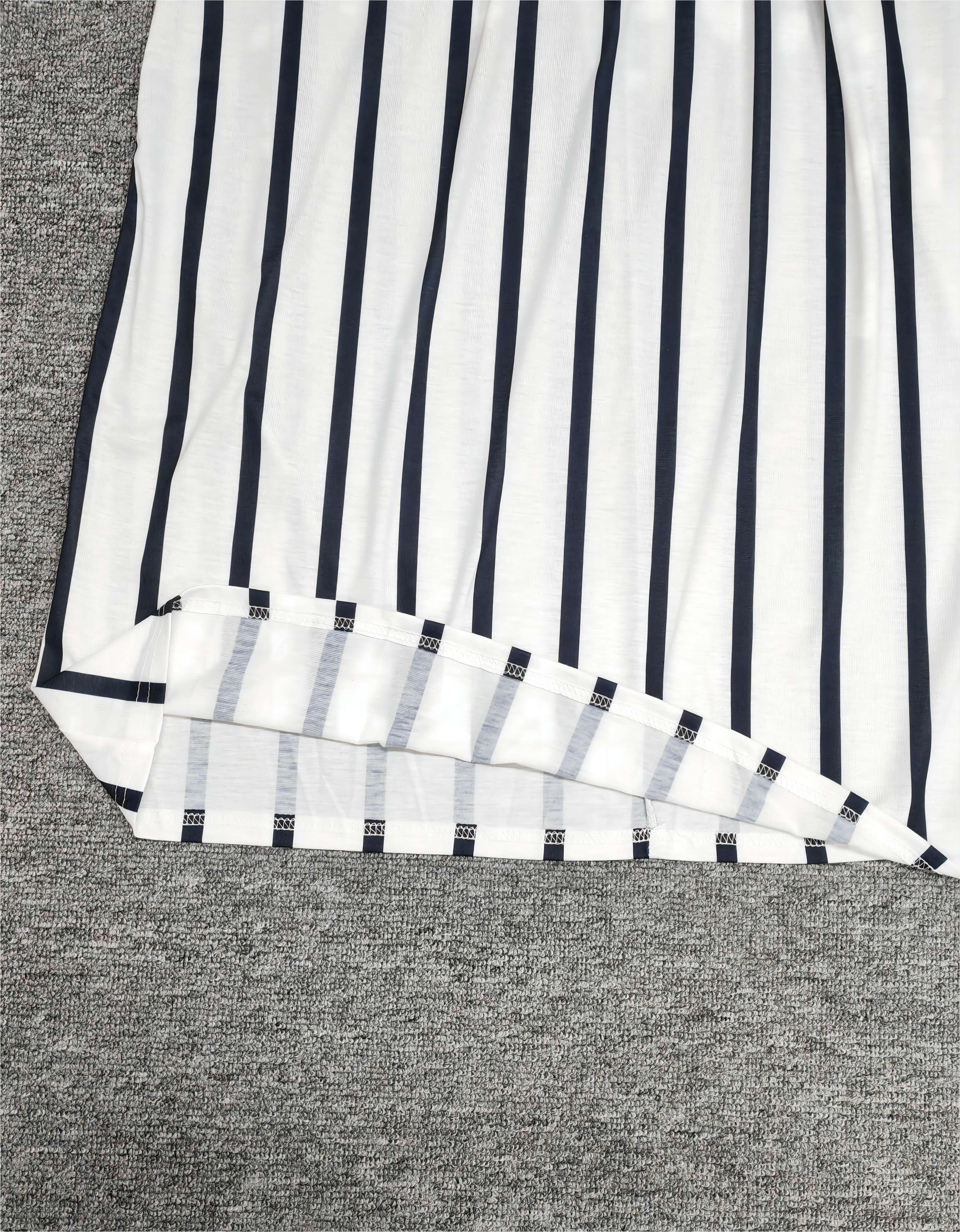 Ada | Women's Striped Midi Dress Sleeveless White Black
