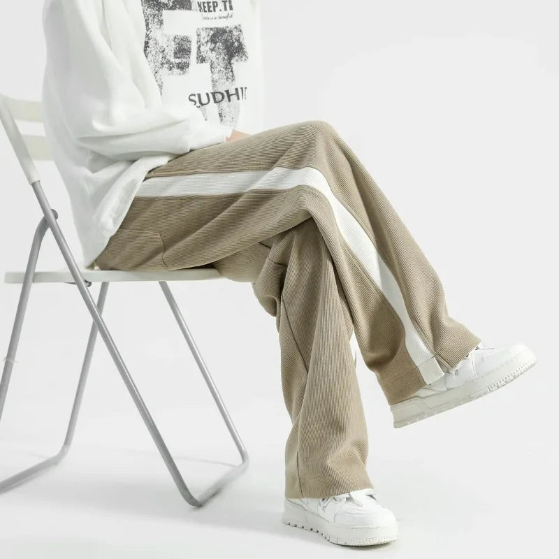 Axel | Men's Wide Leg Corduroy Pants Cream
