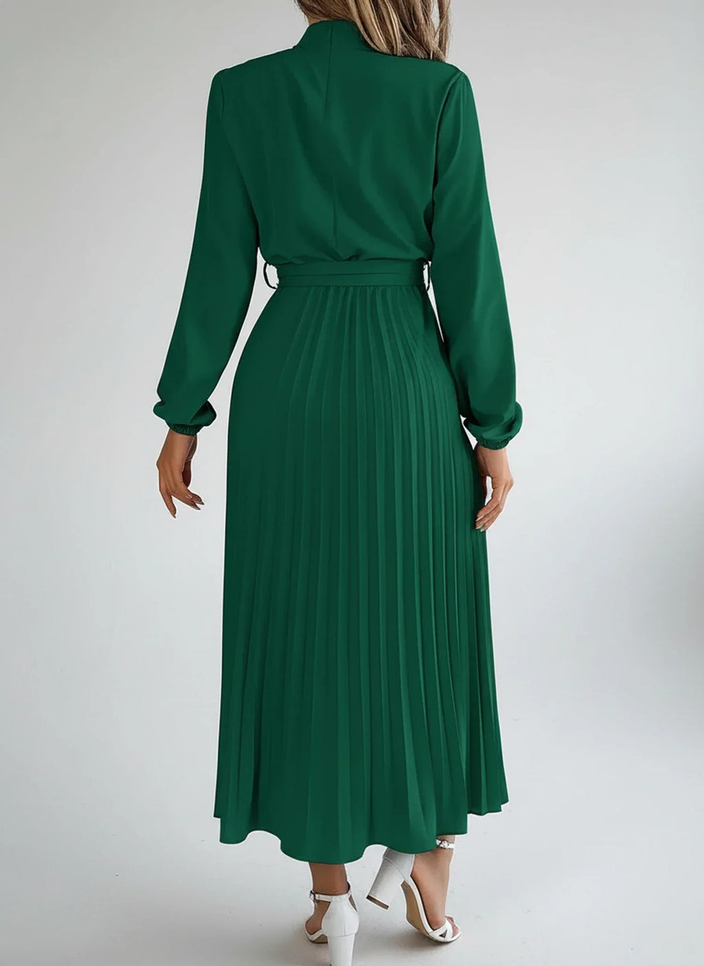 Dama Washington Ivy women's long sleeve midi dress light blue pleated - view 8