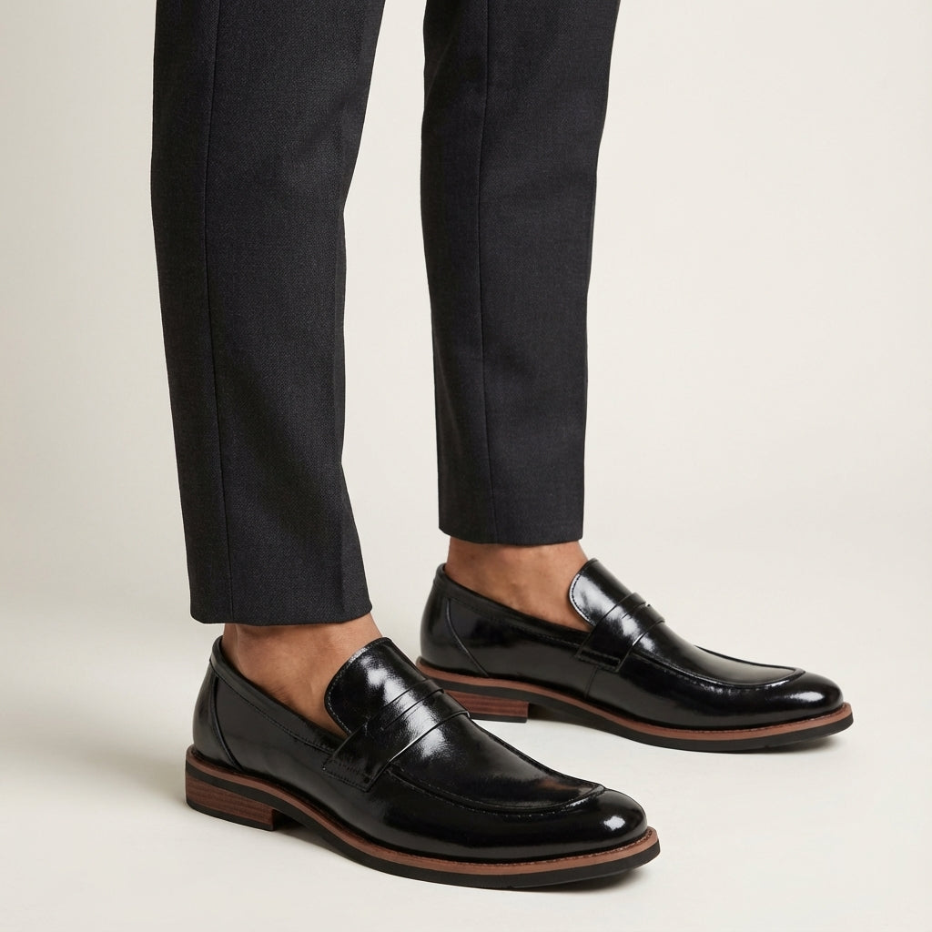 Rowan | Men's Leather Penny Loafer Brown Slip On Shoes