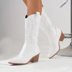 Dama Washington Salome embroidered mid-calf block heel cowboy boots - view 2