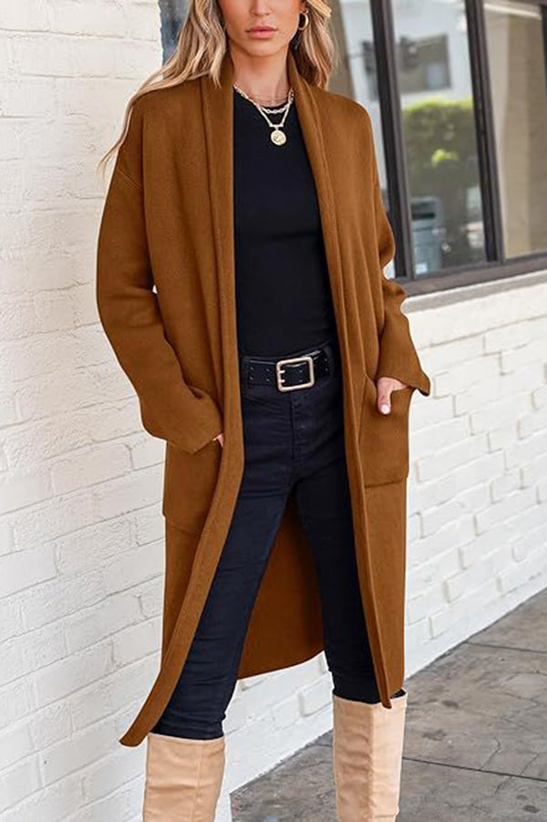 Ines | Women's Oversized Cardigan Black Long Sleeve Knit