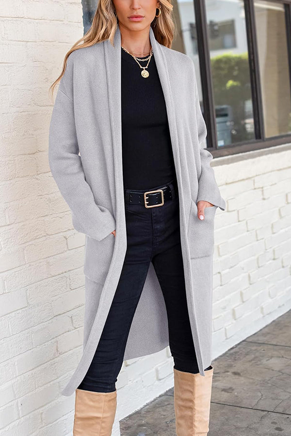 Ines | Women's Oversized Cardigan Black Long Sleeve Knit