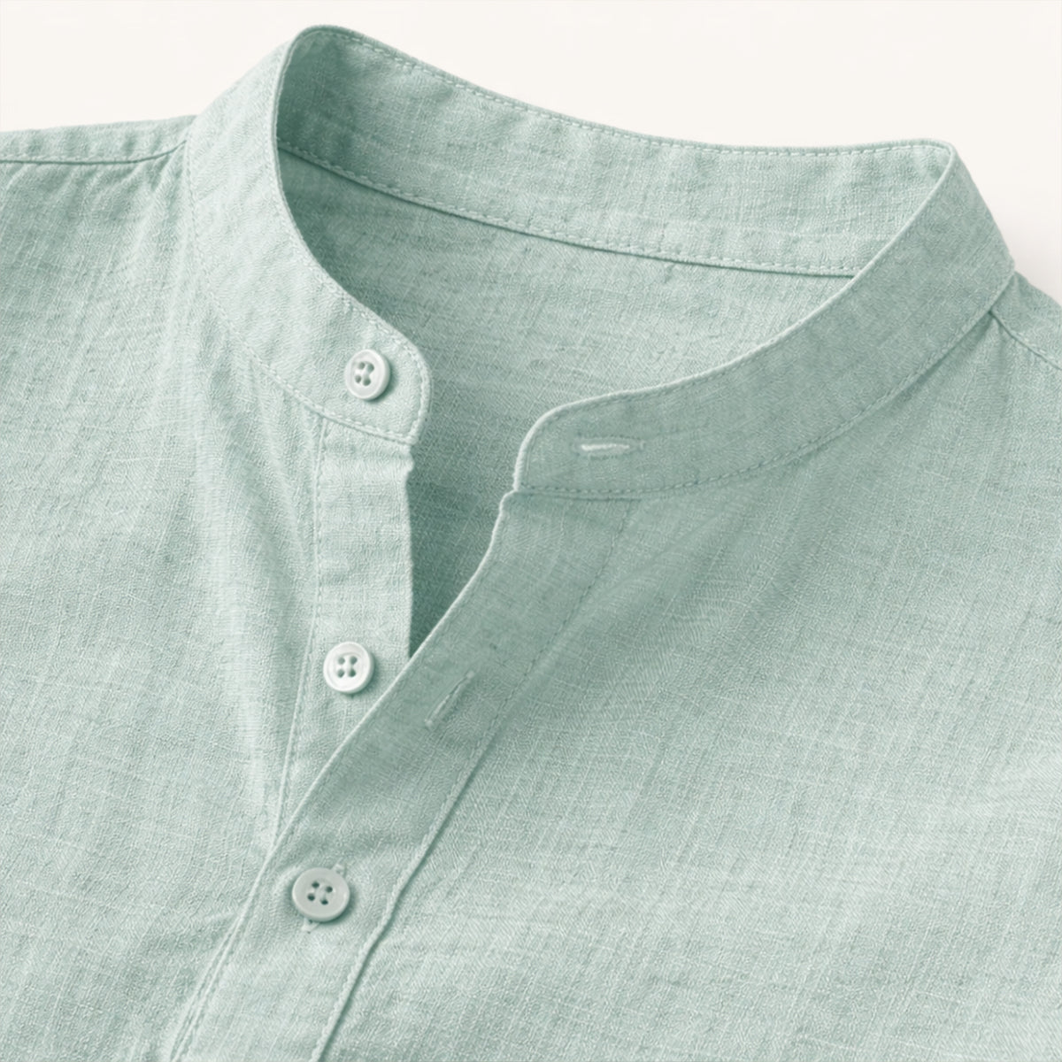 Axel | Men's Linen Shirt Light Green Long Sleeve Button Up