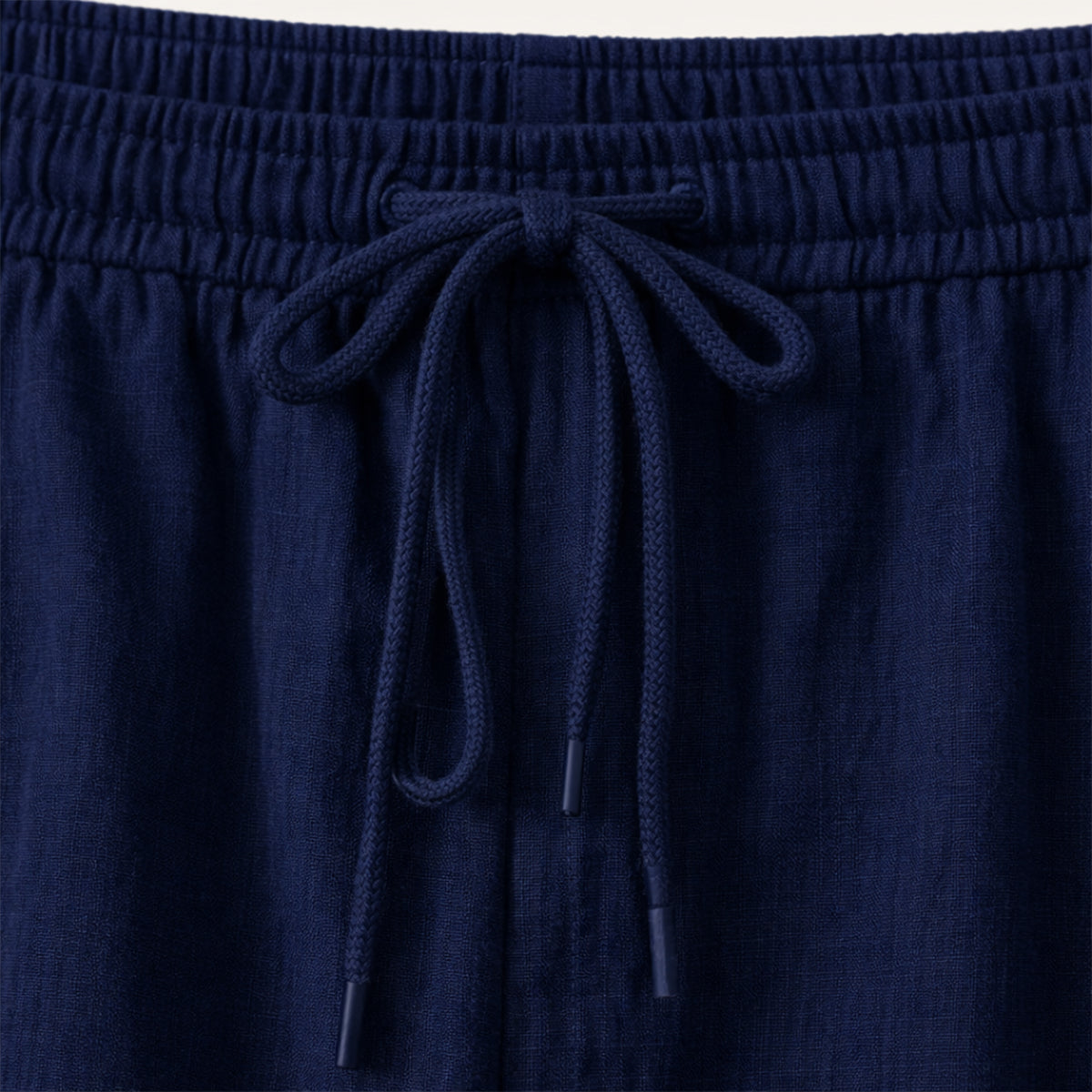 Jasper | Men's Linen Set Navy Long Sleeve Shirt Drawstring Pants