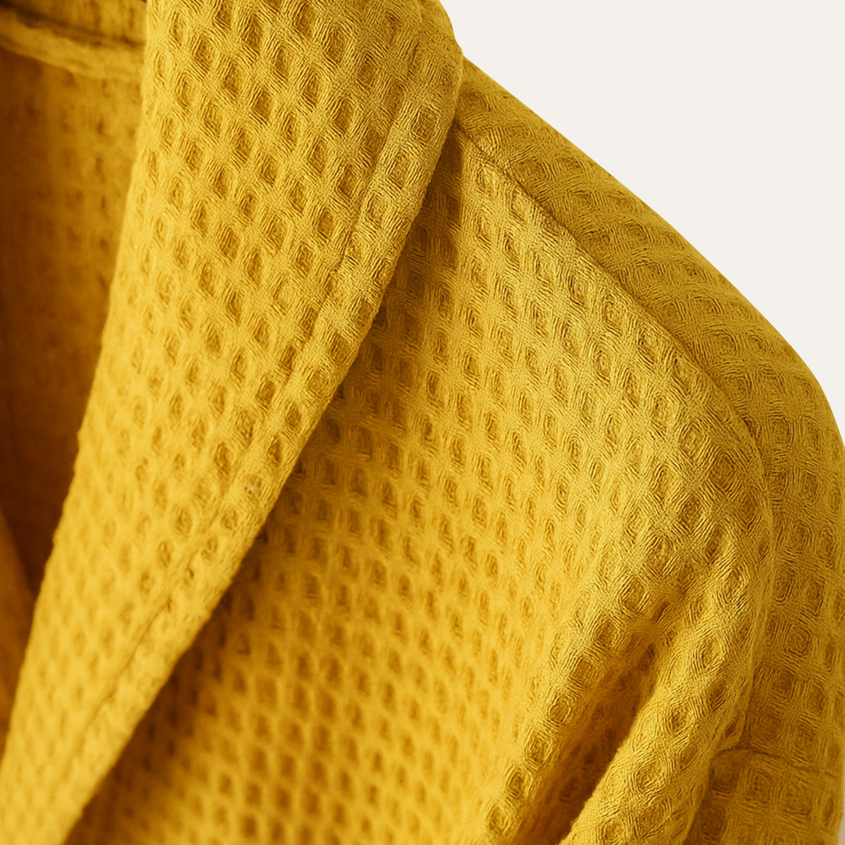 Bram | Men's Robe Cotton Waffle Gold Lightweight Spa Belt