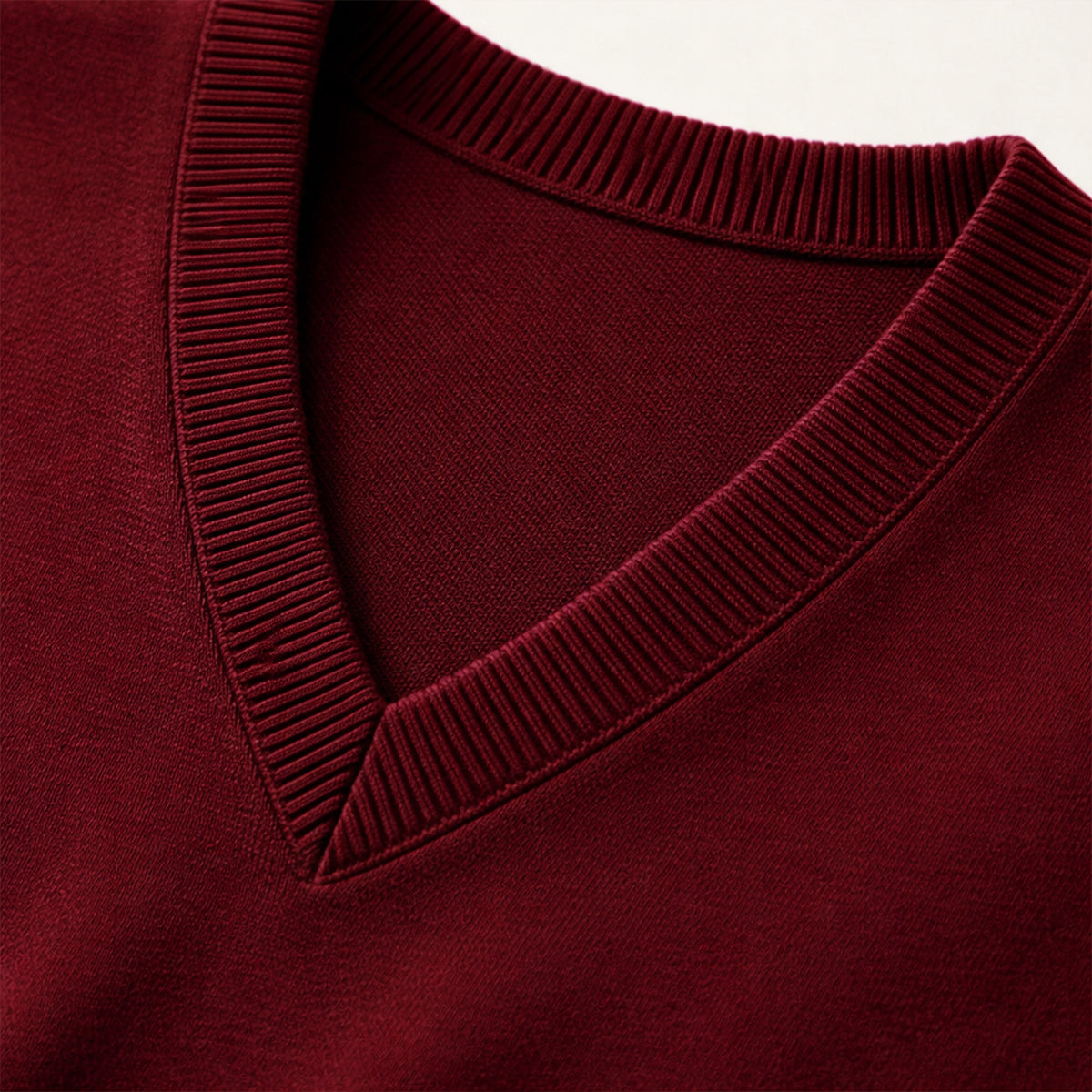 Callum | Men's V Neck Sweater Vest Burgundy Layering Knit