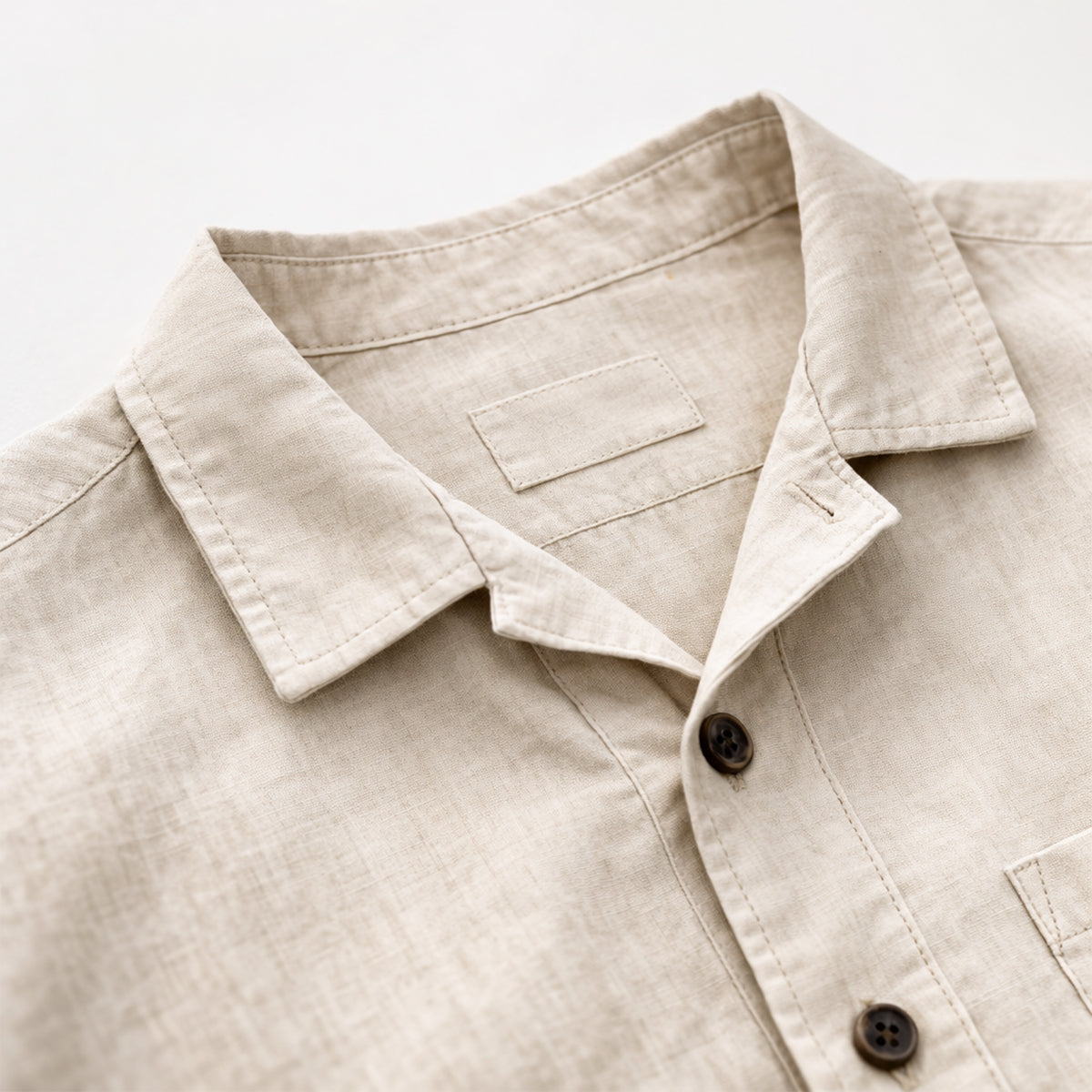 Axel | Men's Linen Set Cream Short Sleeve Shirt Pants
