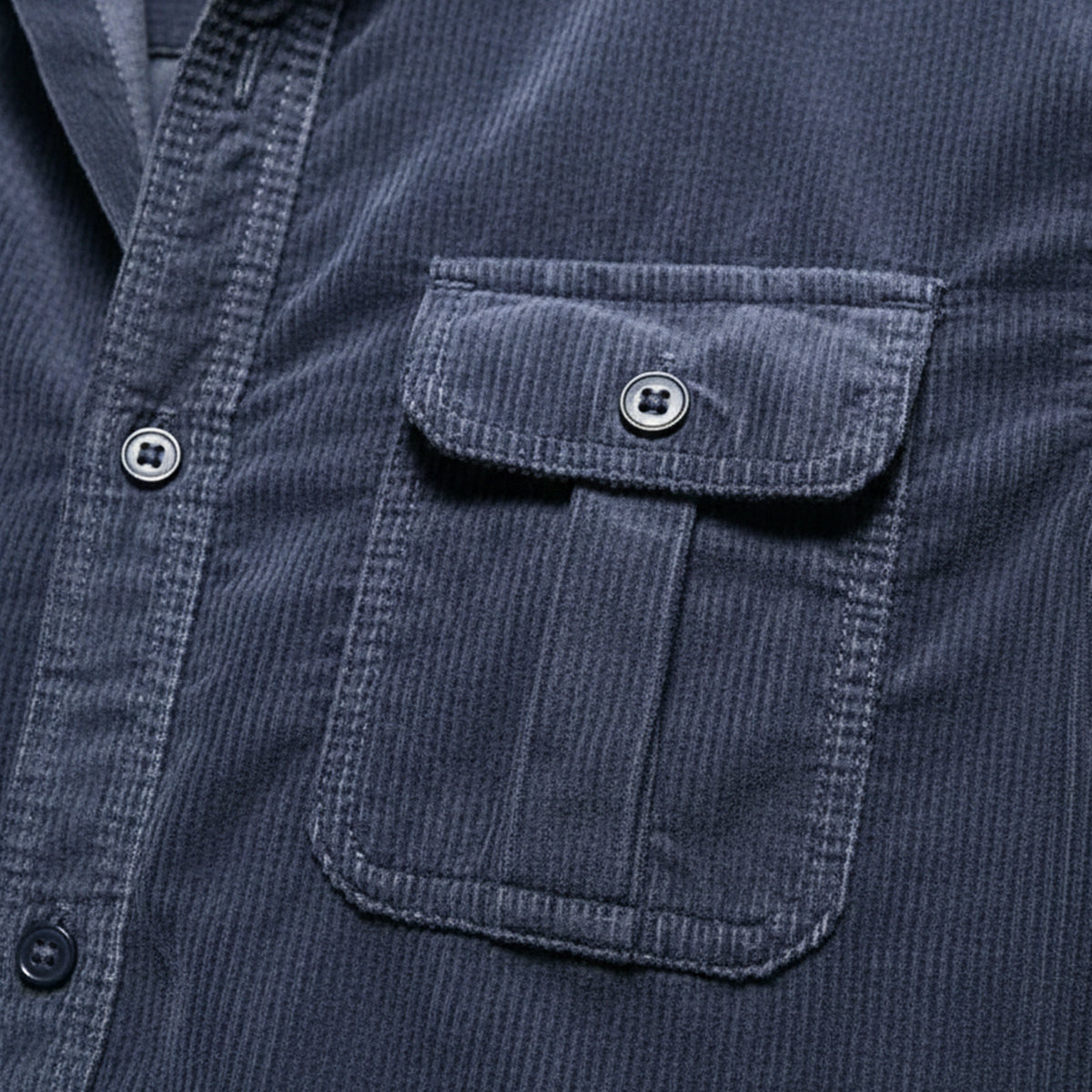 Ezra | Men's Denim Shirt Navy Long Sleeve Casual Button Up