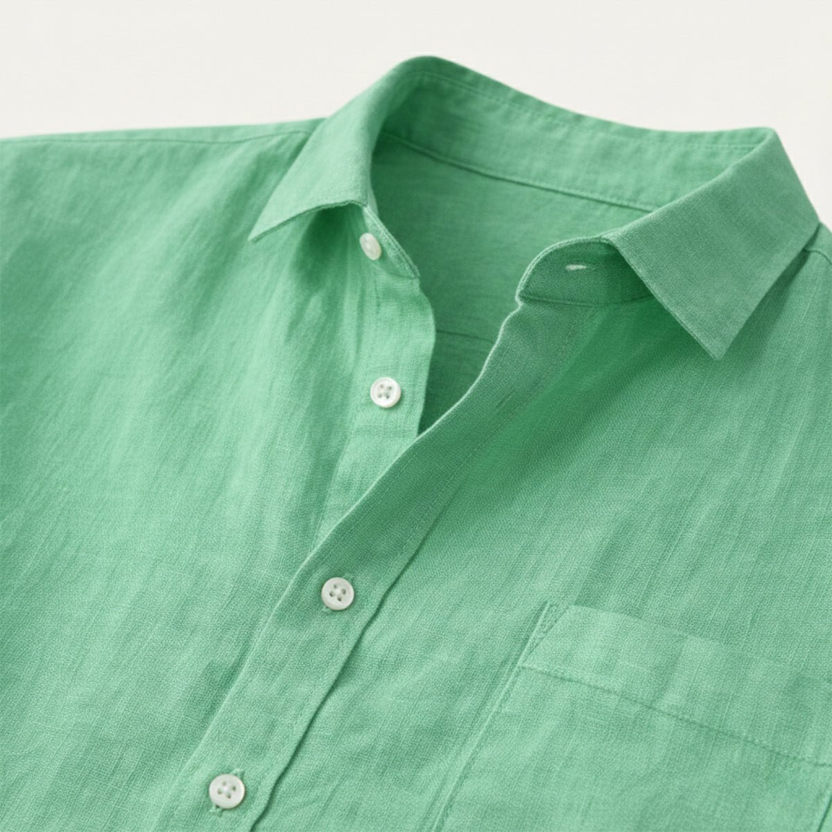 Luca | Men's Linen Button Up Shirt Light Green
