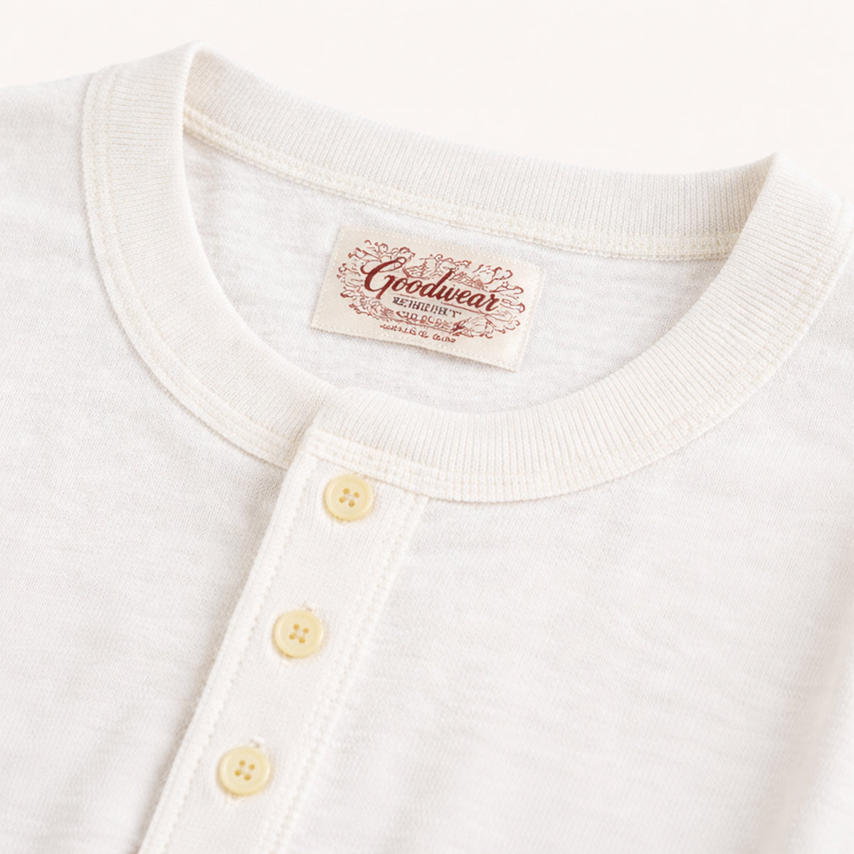 Callum | Men's Henley Shirt White Long Sleeve