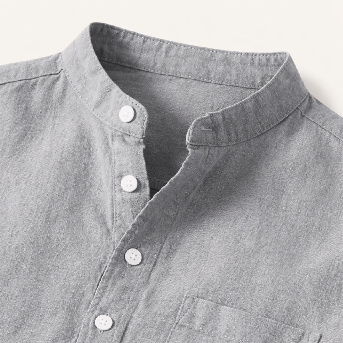 Blake | Men's Henley Shirt Gray Short Sleeve Casual