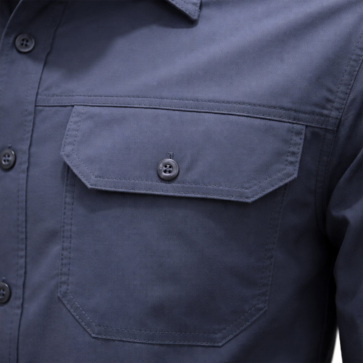 Beau | Men's Smart Casual Button Up Shirt Navy Long Sleeve