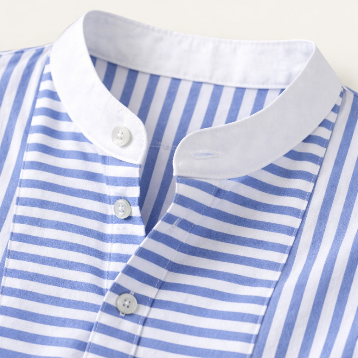 Lars | Men's Striped Button Up Shirt Light Blue Long Sleeve