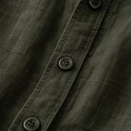 Dama Washington Ezra men's casual linen button up shirt olive green - view 5